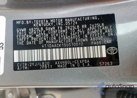 2025 Toyota Camry Xse из США, поврежденный, VIN 4T1DAACK1SU510012